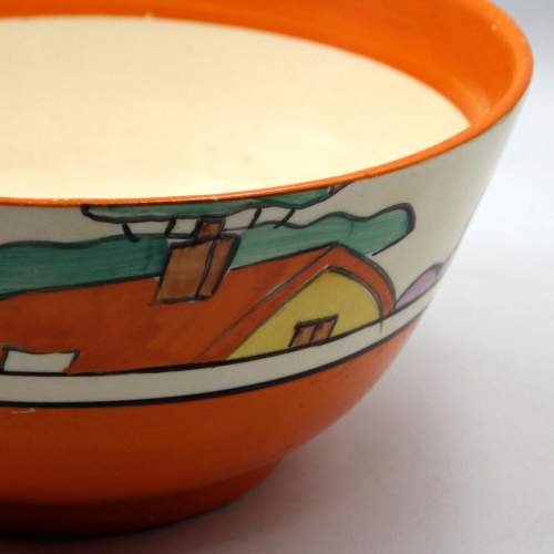 Clarice Cliff 1930s Art Deco Bizarre Orange Roof Cottage Small Bowl image-4