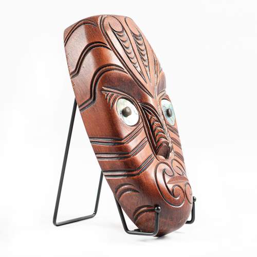 Hand Carved New Zealnd Maori Tiki Parata Mask image-3