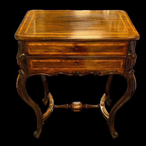 19th Century Inlaid Rosewood Work Table image-2