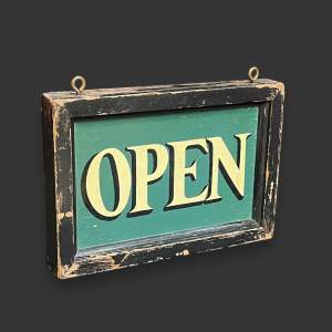 Vintage Wooden Double Sided Open Sign