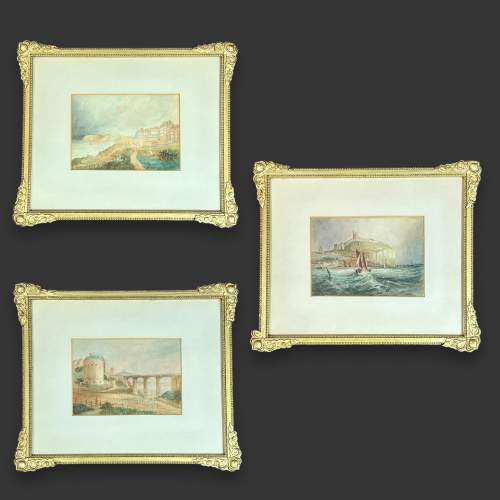 Set of Three 19th Century Watercolours of Scarborough image-1