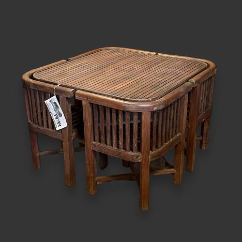 Early 20th Century Hughes Bolckow Teak Garden Table and Chairs image-1