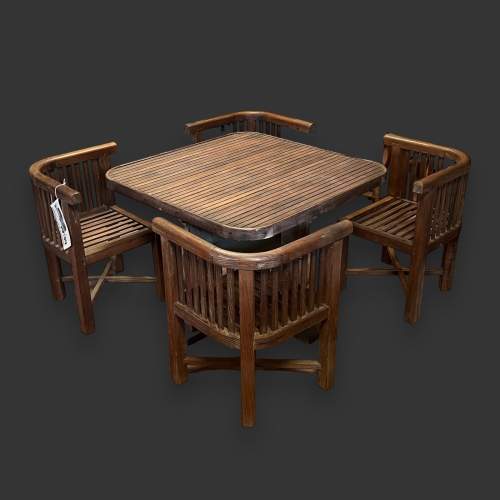 Early 20th Century Hughes Bolckow Teak Garden Table and Chairs image-2