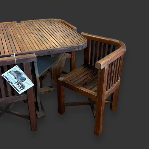 Early 20th Century Hughes Bolckow Teak Garden Table and Chairs image-3