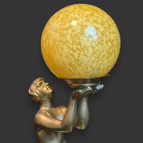 Art Deco Limousin Figural Lamp image-2