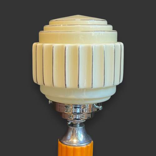 Large Art Deco Orange Phenolic Lamp image-2