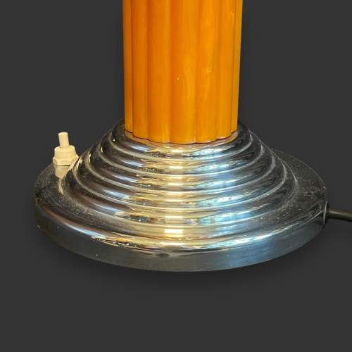 Large Art Deco Orange Phenolic Lamp image-3