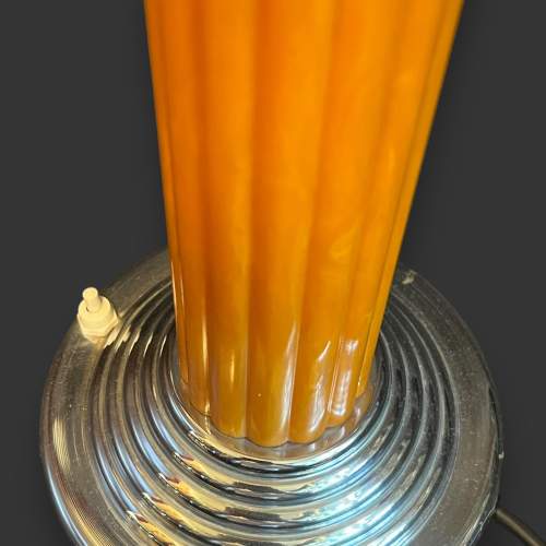 Large Art Deco Orange Phenolic Lamp image-4