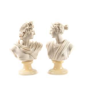 A Pair of Cold Cast Busts of Apollo and Diana