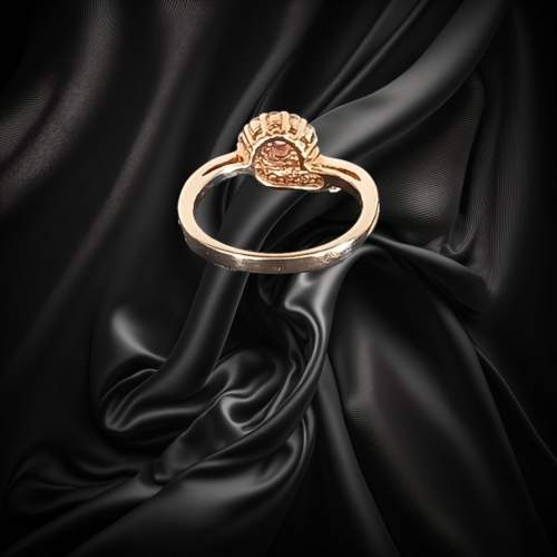 Gold Pink Sapphire Zircon Ring image-4