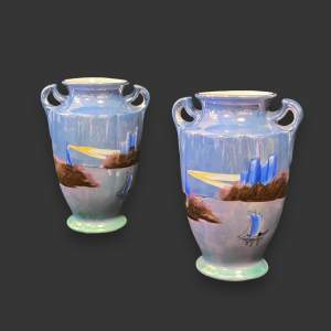 Pair of Small Noritake Lustre Vases