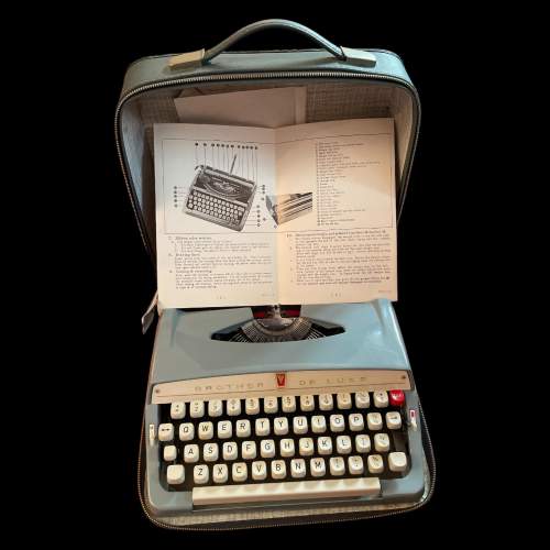 1970's Portable Brother Deluxe Typewriter image-1