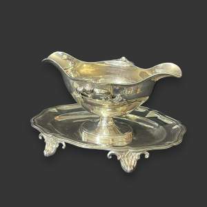 19th Century Jean Veyrat French Sterling Silver Sauce Boat