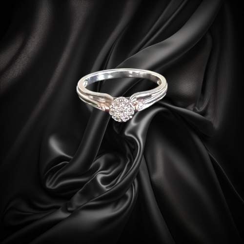 9ct White Gold Diamond Ring image-1