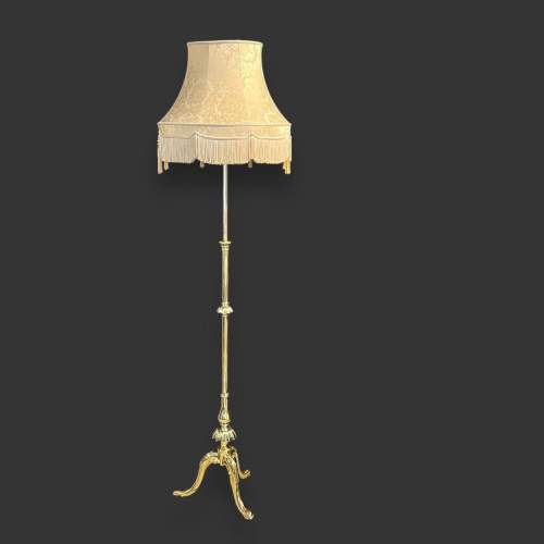 Late Victorian Brass Extending Standard Lamp image-1