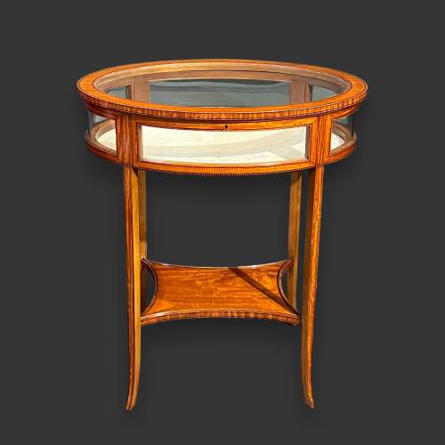 Late Victorian Inlaid Satinwood Oval Bijouterie Table image-2