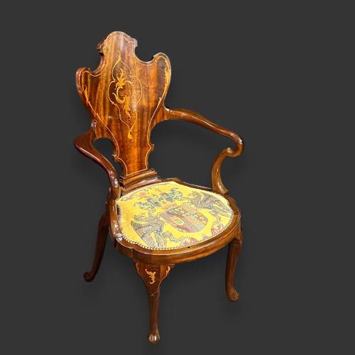 Rare Pair of Shield Back Hall Chairs image-3