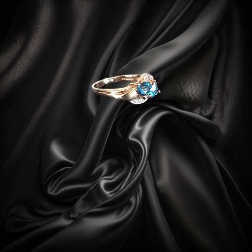 Gold Topaz Diamond Ring image-3