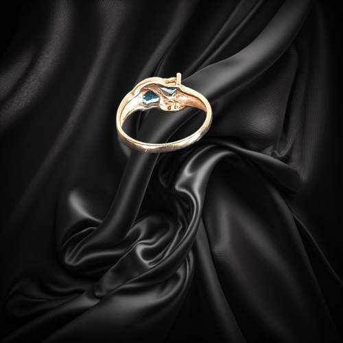 Gold Topaz Diamond Ring image-4