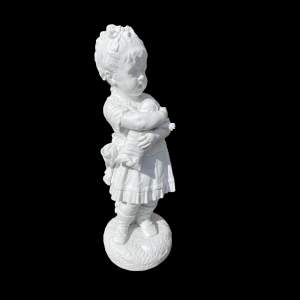 A Large Charming Late 19th Century Continental Parian Figure of a Girl