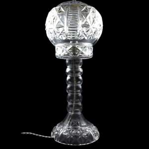 Cut Crystal Antique 1920s Fine Quality Mushroom Table Lamp