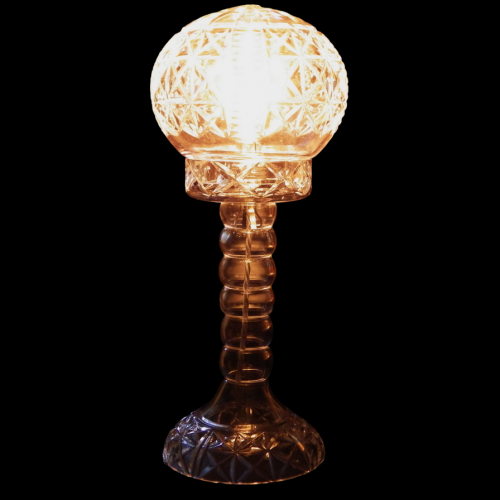 Cut Crystal Antique 1920s Fine Quality Mushroom Table Lamp image-6