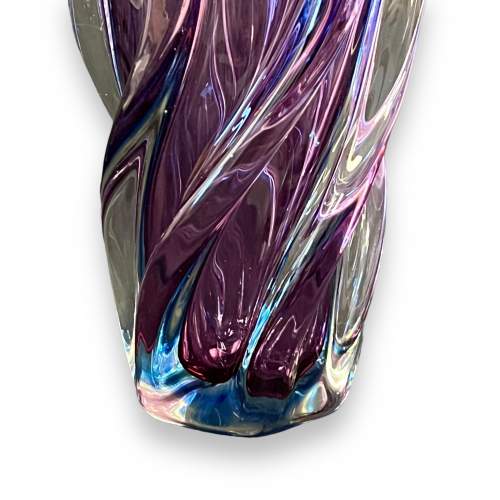 Very Large Mid Century Murano Twisted Vase image-3