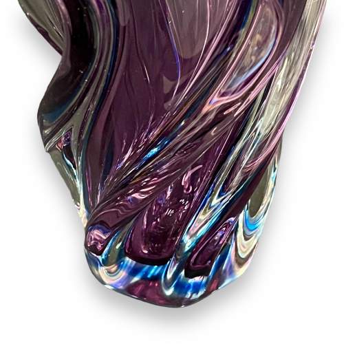 Very Large Mid Century Murano Twisted Vase image-5