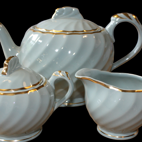 Clarice Cliff Royal Staffordshire Teapot Jug & Bowl image-2