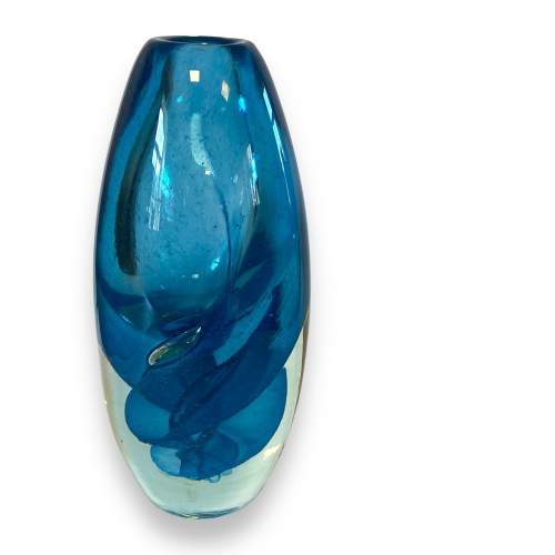 Bianco Blu Finnish Glass Vase image-1