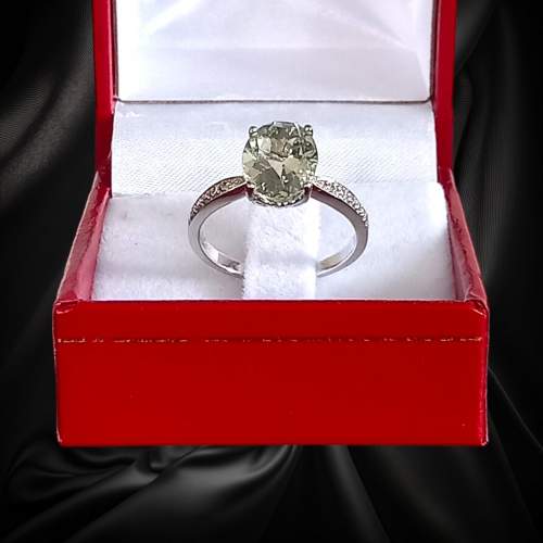 Gold Aquamarine Diamond Ring image-4