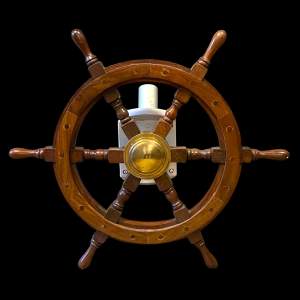 Polished Wooden Ships Wheel