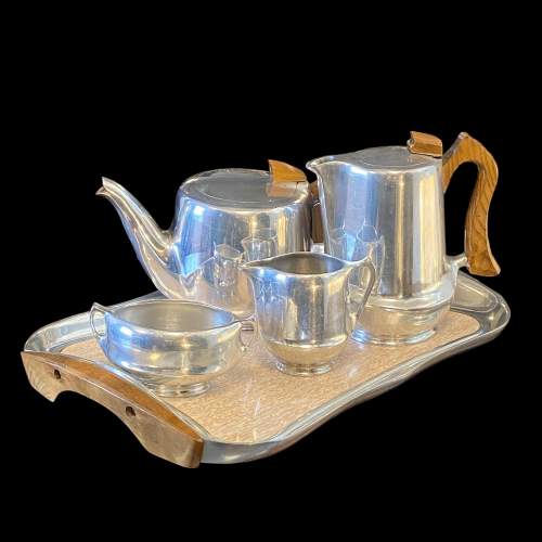 Piquot Ware Aluminium Teaset with Tray image-1