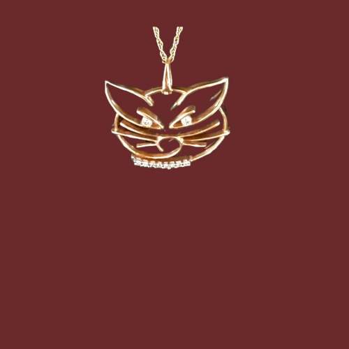 Gold Diamond Cat Pendant and Chain image-2