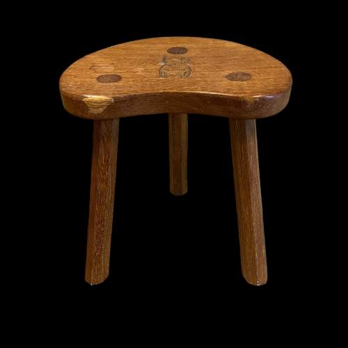 Lyndon Hammell English Oak Calf Stool - Ex Mouseman image-2