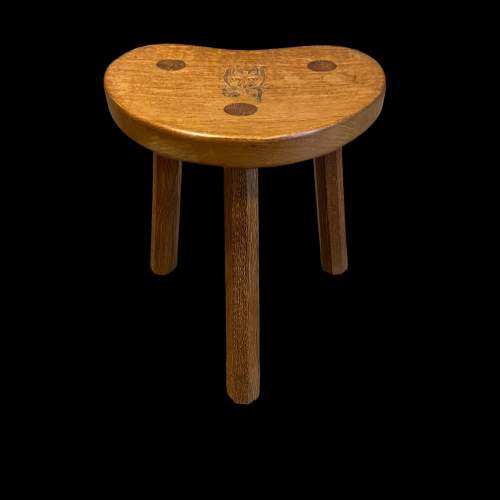 Lyndon Hammell English Oak Calf Stool - Ex Mouseman image-1