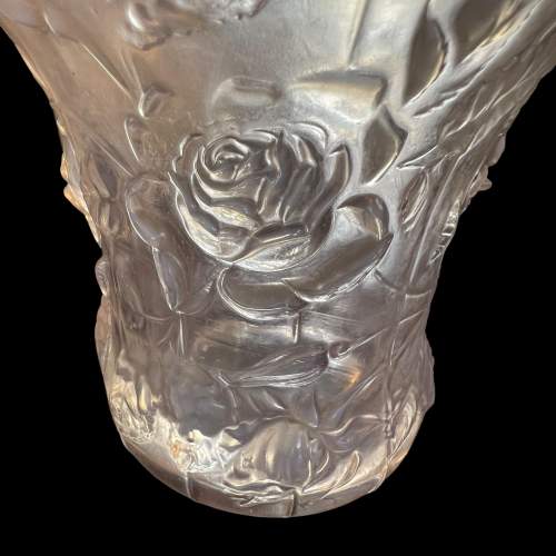 Art Deco 1930s Opalescent Glass Rose Vase image-3