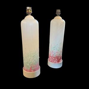 Stuart Strathearn Pair of Art Glass Lamps by Lestyn Davies