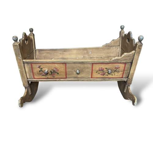 Beautiful Antique 19th Century Swedish Folk Cradle image-3