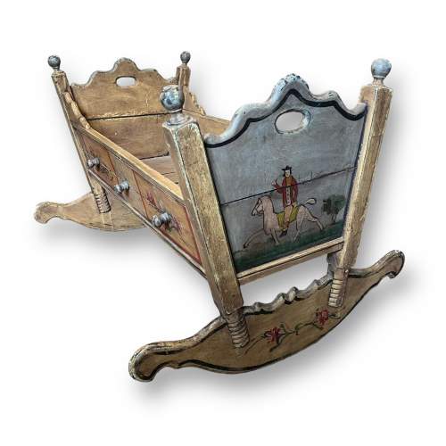 Beautiful Antique 19th Century Swedish Folk Cradle image-6