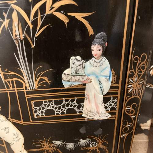 Chinese Black Lacquer Mother of Pearl Cabinet image-3