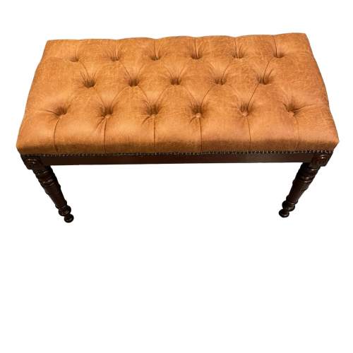 Victorian Leather Long Stool image-1