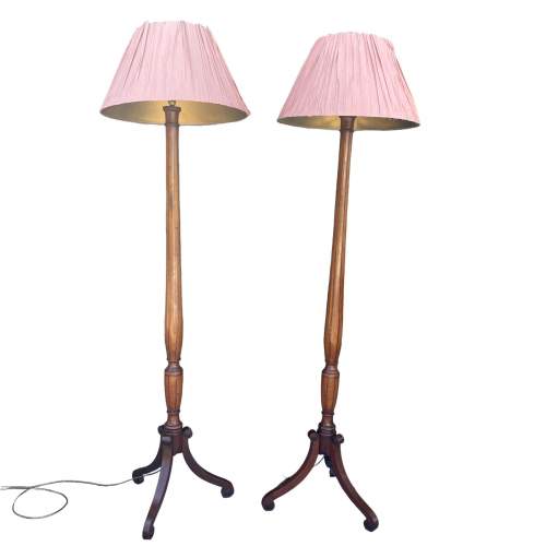 A Pair of Mahogany Standard Lamps image-1