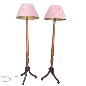 A Pair of Mahogany Standard Lamps