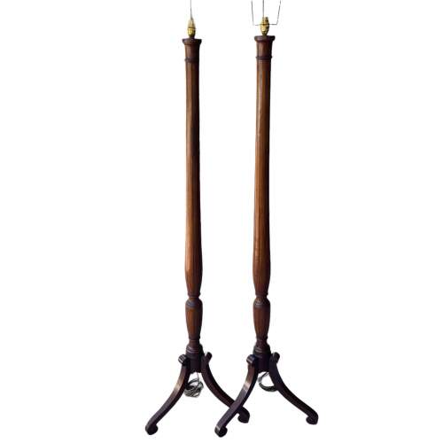 A Pair of Mahogany Standard Lamps image-5