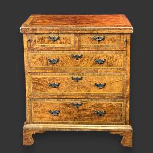 19th Century Figured Walnut Bachelors Chest