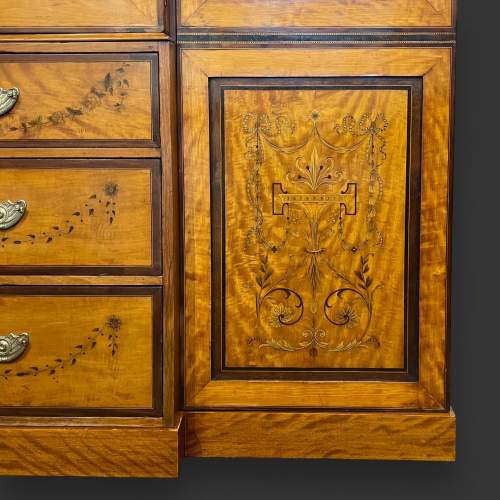 19th Century Satinwood Inlaid Breakfront Wardrobe image-6