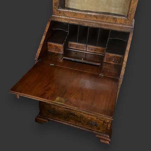 Edwardian Small Size Burr Walnut Bureau Bookcase image-5