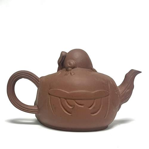 Rare Chinese Yixing Pottery Cadogan Teapot image-2