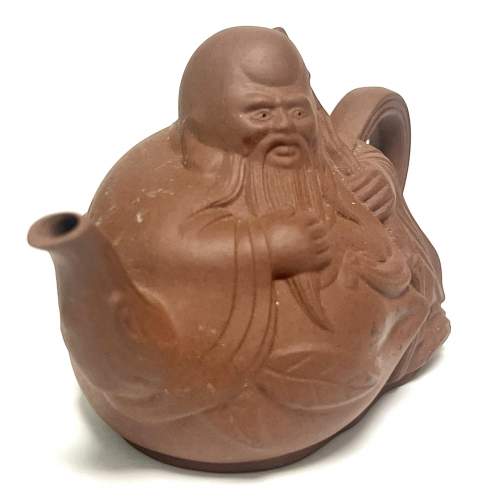 Rare Chinese Yixing Pottery Cadogan Teapot image-4